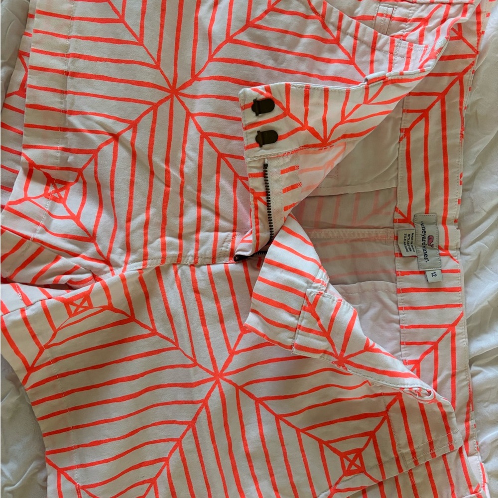 Orange Geometric Patterned Shorts